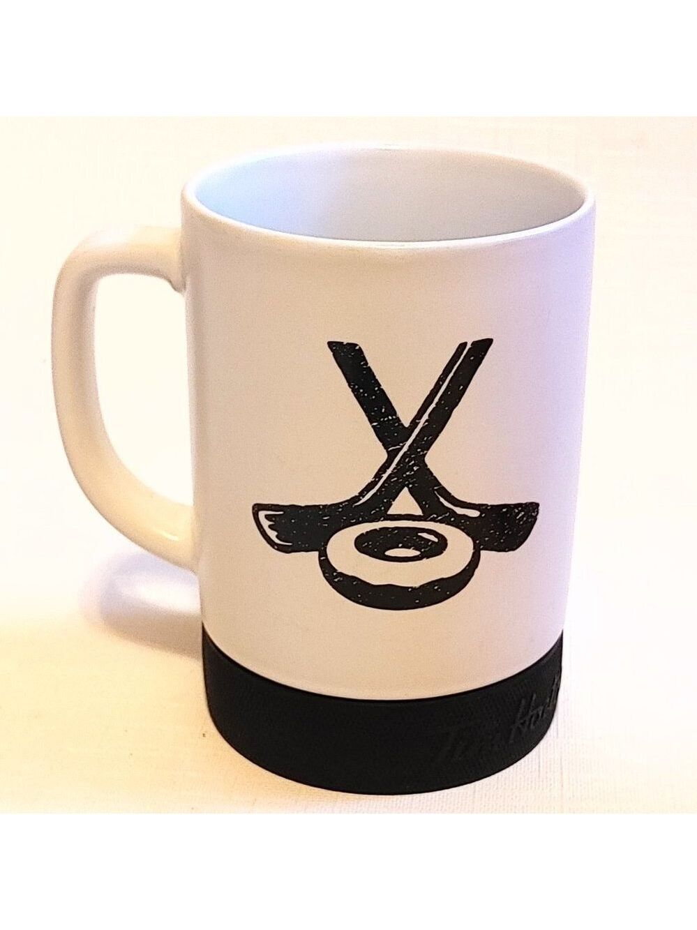 Tim Hortons Hockey Puck Mug Hockey Stick Coffee Tea Black/White
